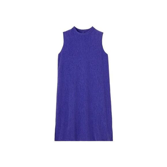 Eileen Fisher Women's $178 Woven Plissé Mock Neck Dress royal size 3X - Picture 9 of 11